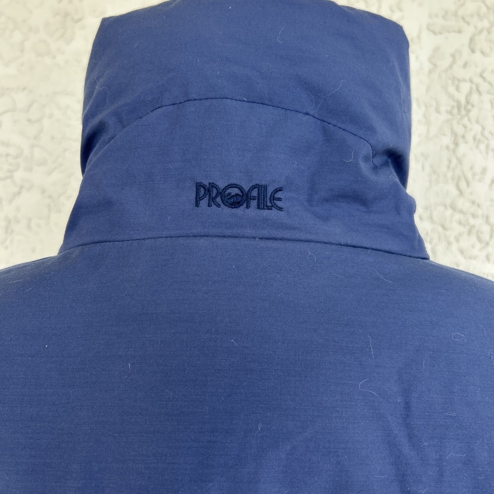 Vtg Profile‎ Down Jacket Mens Large Full Zip Ski Snowboard Navy White Gray - Picture 4 of 11